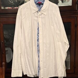 Tommy Hilfiger White Dress Shirt with Blue Accents